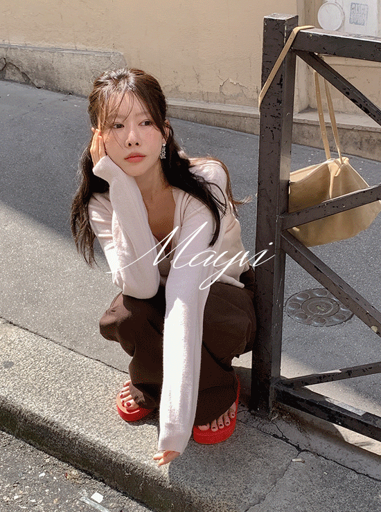 언더비 [당일발송🔥/Mayvi/레이어드/베스트재입고] Pluto 브이넥 나시 가디건 세트 (4 color), 메리노울 45%