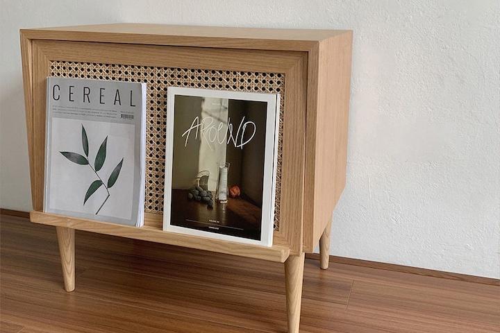 케인 매거진랙 사이드 테이블