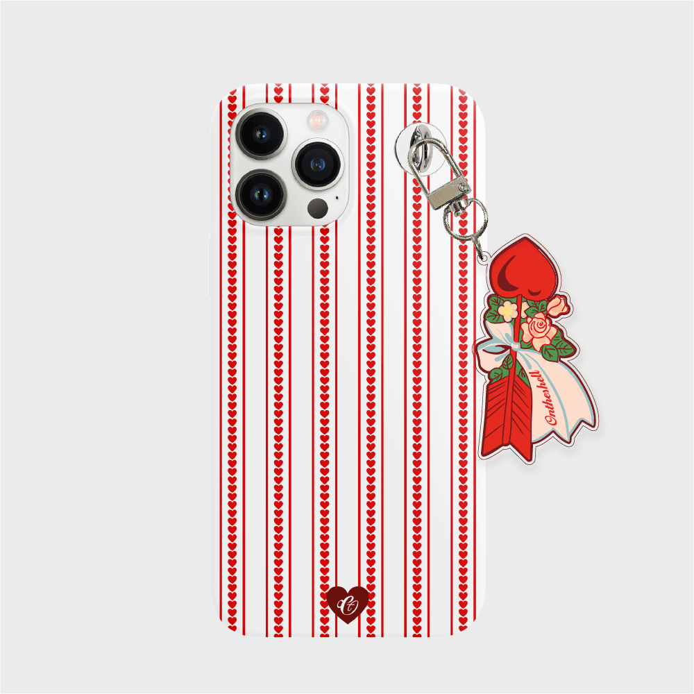 [하드 케이스 / 키링 부착 가능] A baby heart patterned dress phone case