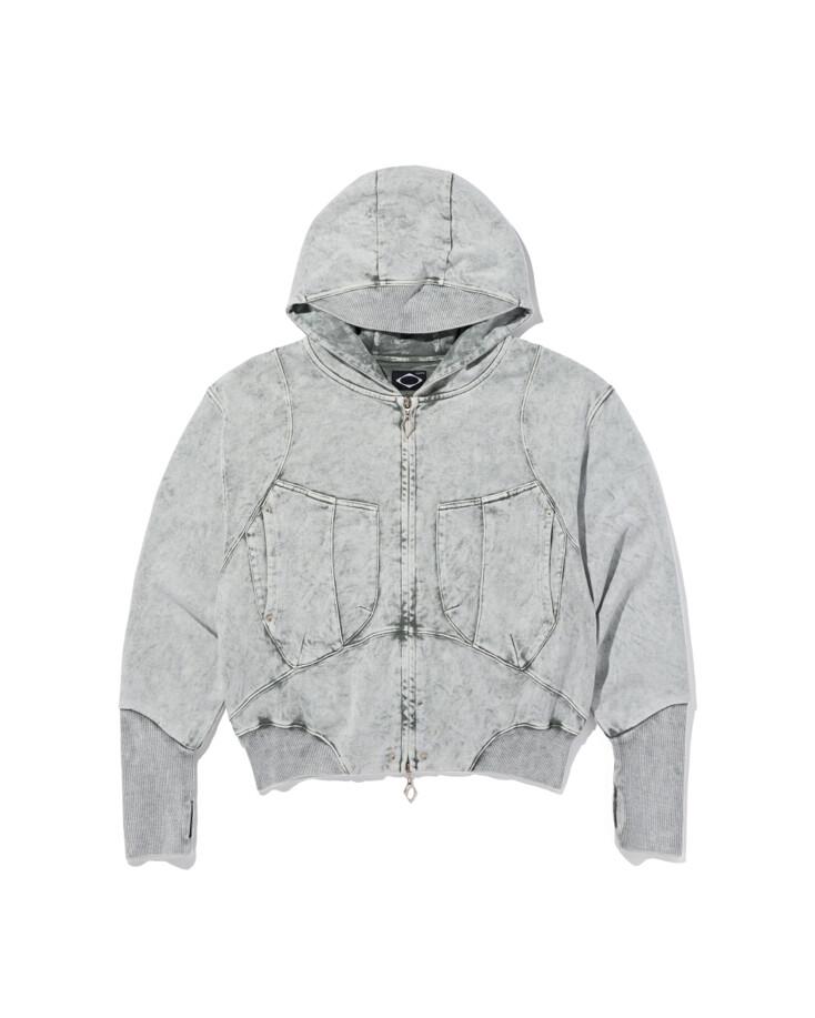 BIG POCKET HOODIE - BLEACHED KHAKI