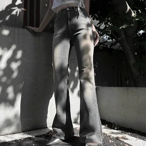 x washed bootcut denim