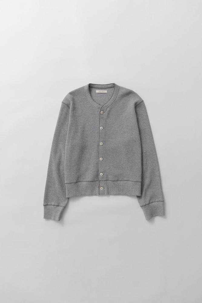 2nd) waffle cardigan (melange grey)
