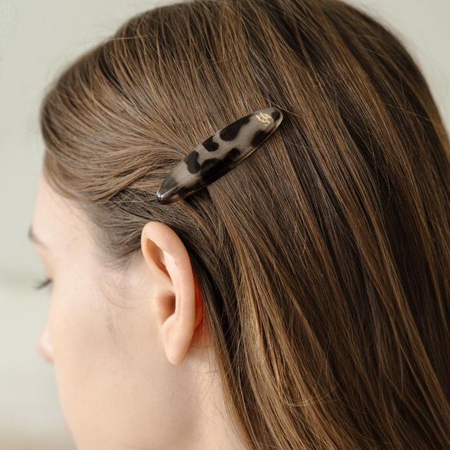[2SET] HDM012 Leopard oval mini hair clip set