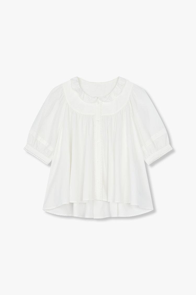 프릴 카라 레이스 블라우스