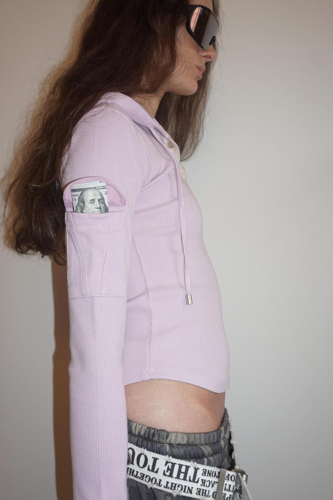 Washed Pocket Hoodie Pink