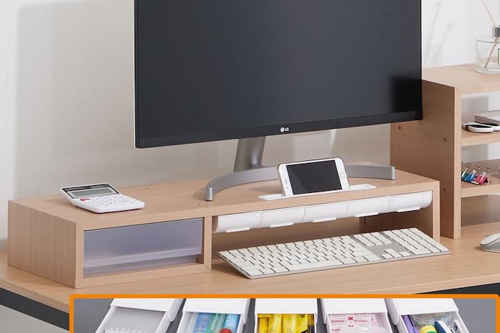 스토리 서랍형 모니터받침대 국산 완제품 4colors