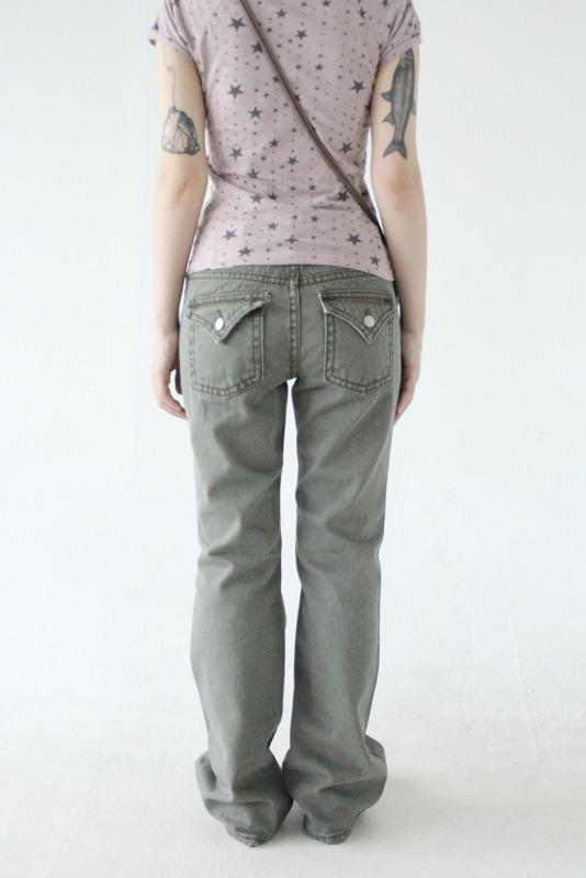 back pocket low jeans (khaki)
