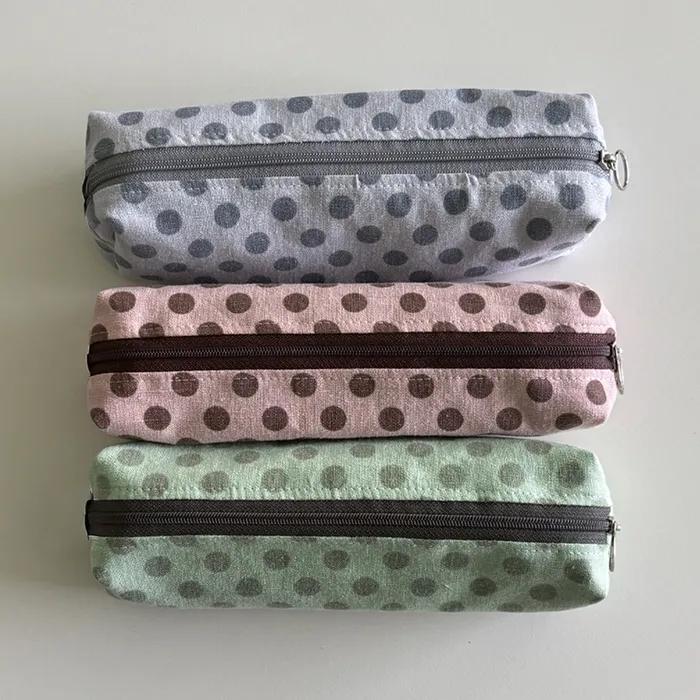 Pencil pouch_빈티지 도트 펜슬 파우치(3color)