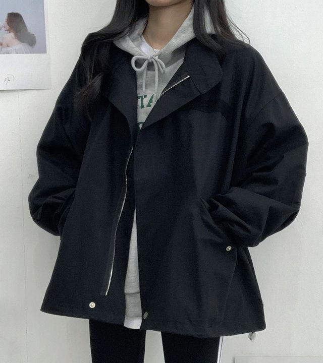 코튼 숏 야상 집업 자켓 (2color)