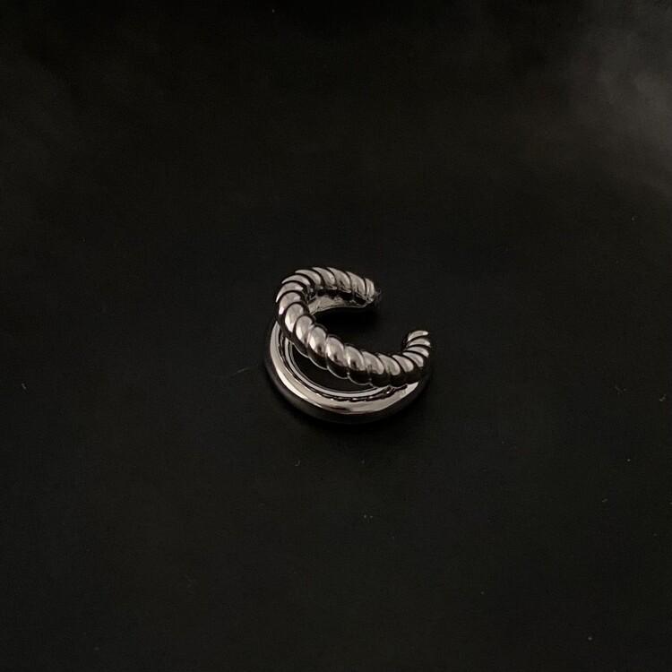 [925silver](낱개판매)bold rope earcuff