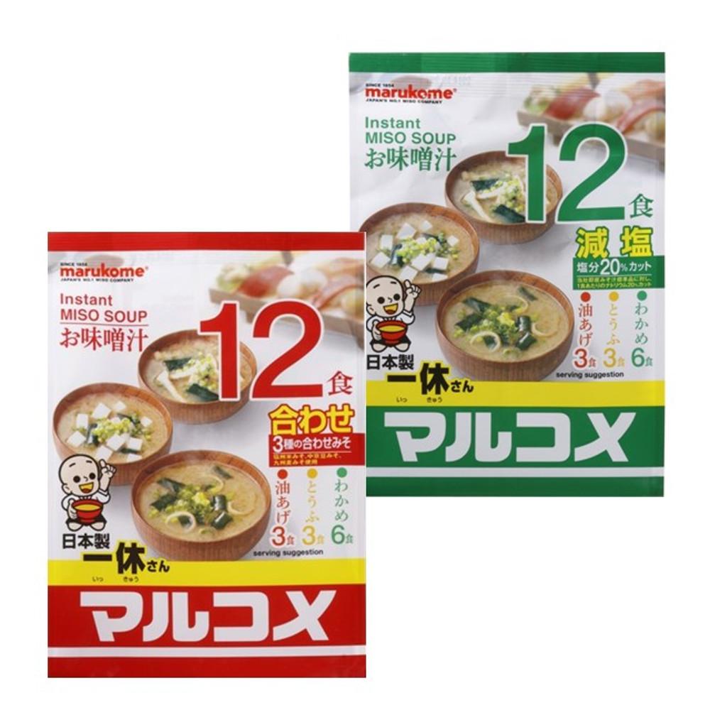 마루코메 미소시루 1+1 미소 된장 간편 즉석 국 탕 일본 수입 잇큐상 12식