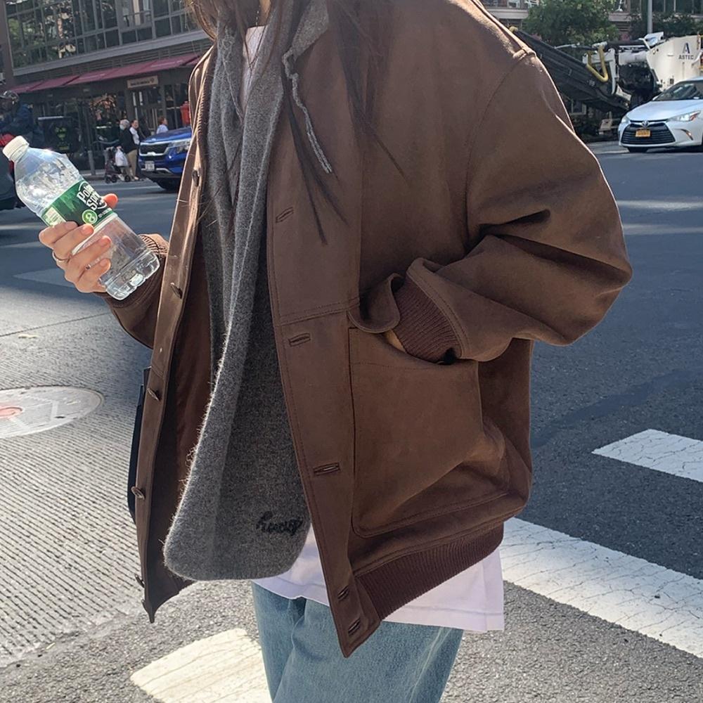 a papa suede jacket (brown)