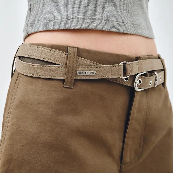 더블 레이어드 스웨이드 웨스턴 벨트 MDAC051_2 Colors