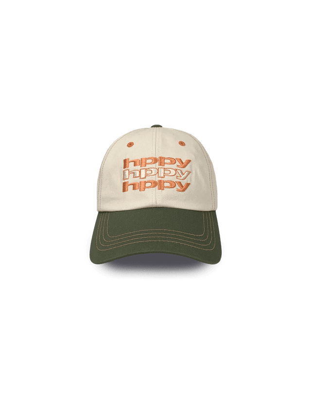 H002 TWO TONE SIGNATURE 3 LOGO BALL CAP - KHAKI