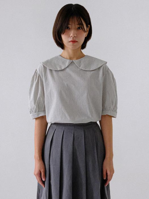 Daisy Stripe Blouse_Black