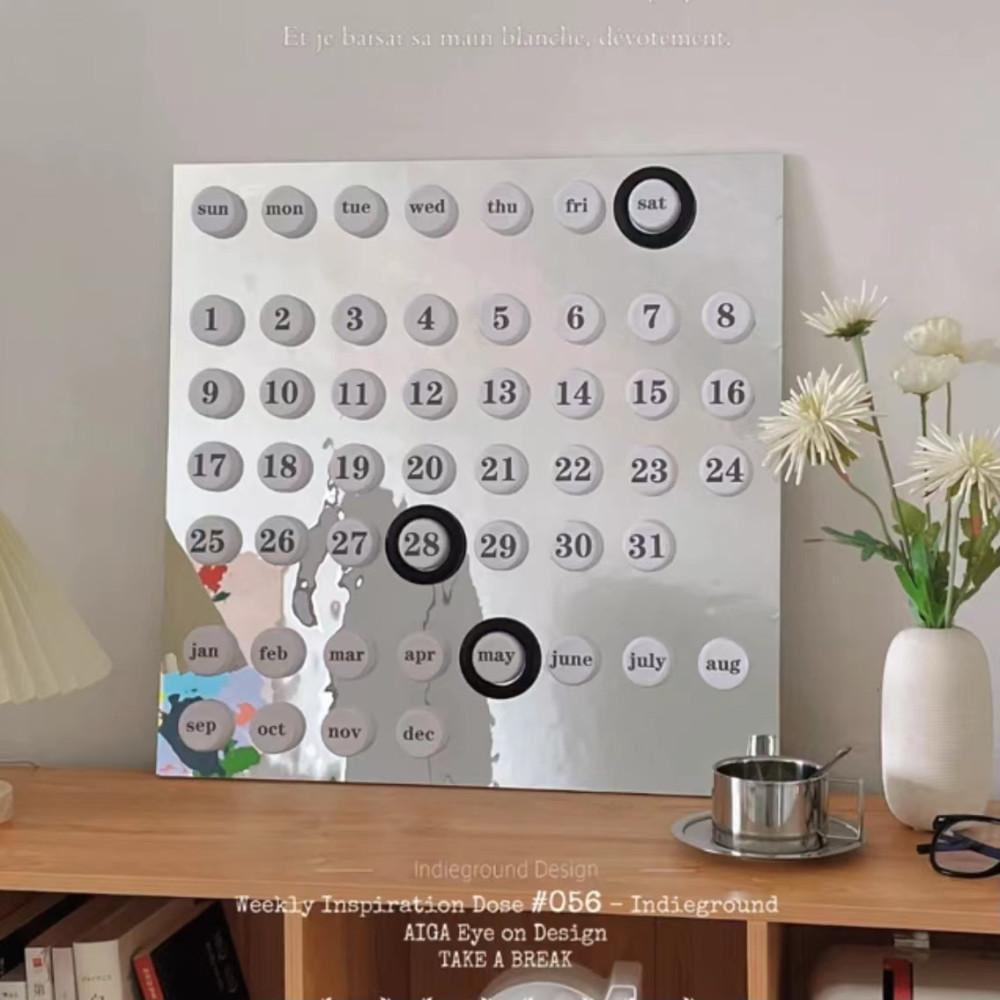 레트로 DIY 캘린더 아날로그 달력 만년형 카페 인테리어 소품 새해 선물 미러 모던 감성