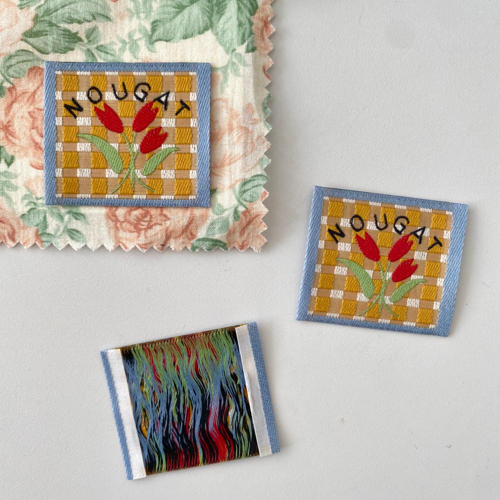 누가꽃 직조라벨