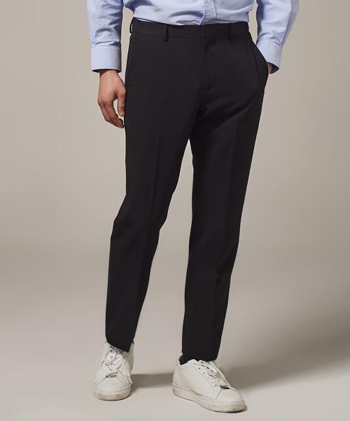 사이드 밴딩 크롭 기모 테이퍼드 슬랙스