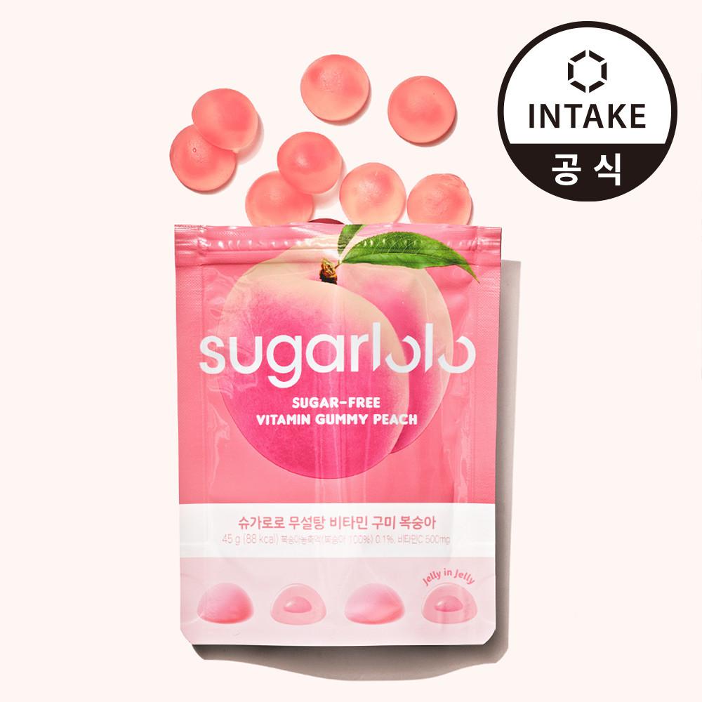 인테이크 슈가로로 무설탕 비타민 구미 젤리 복숭아맛 (8봉) : 인테이크 공식 브랜드스토어