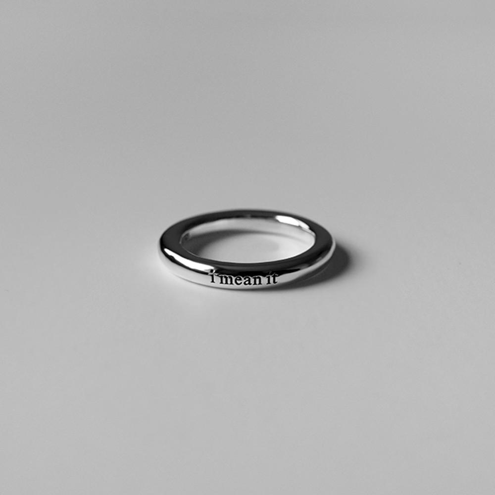 민잇 심플 라운드 링 실버 925 은 커플 우정 각인 볼드 반지