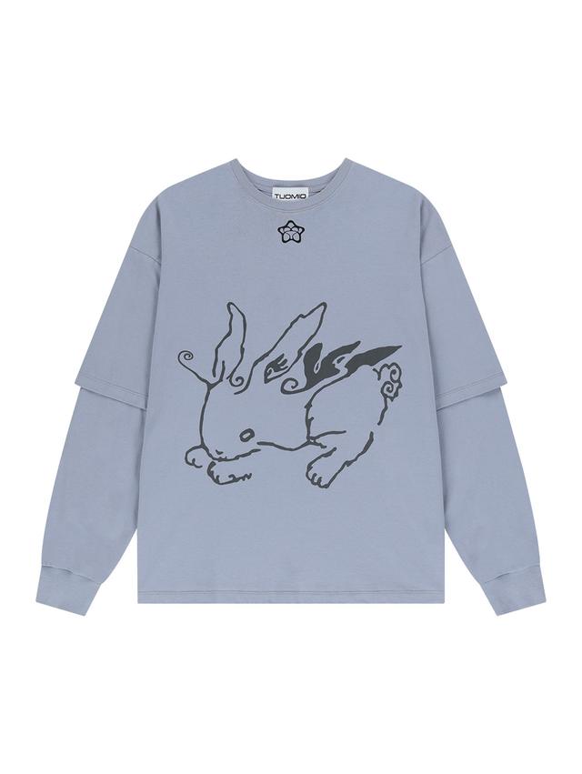 [11/29 예약배송] BUNNY LAYERED LONG SLEEVES [BABY BLUE]