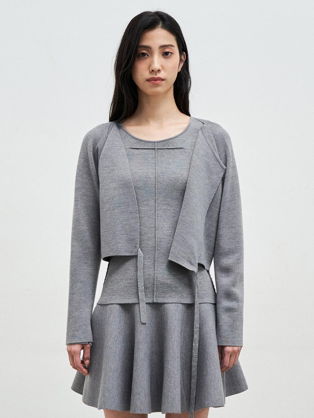 Ballet Trainer Wrap Cardigan - Grey