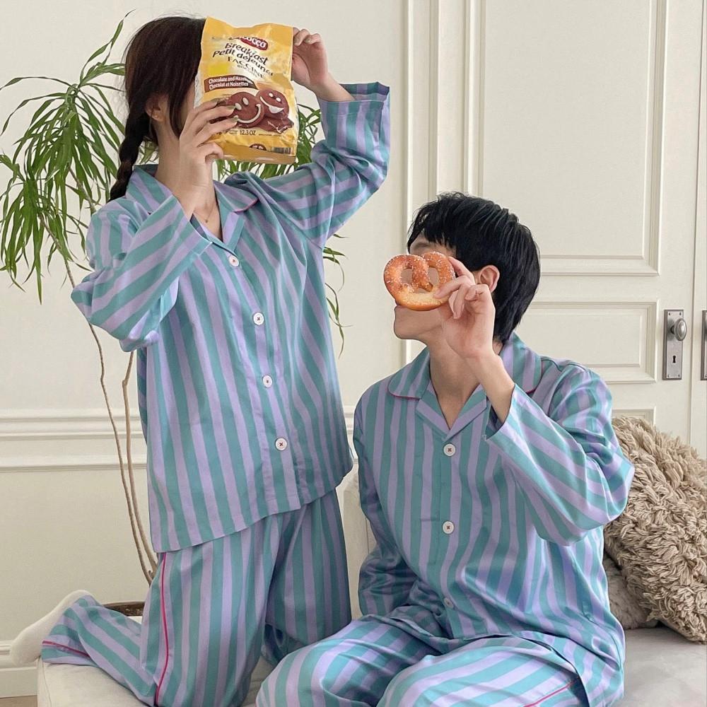 이브니에 커플잠옷 파자마 스트라이프 백화점 홈웨어