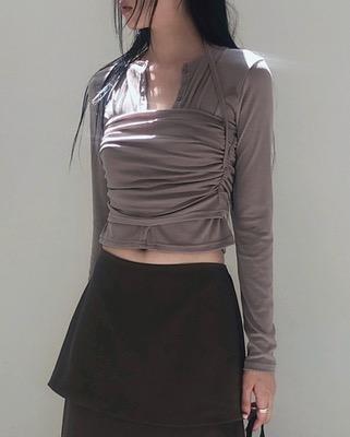 span side shirring layered set (4color)