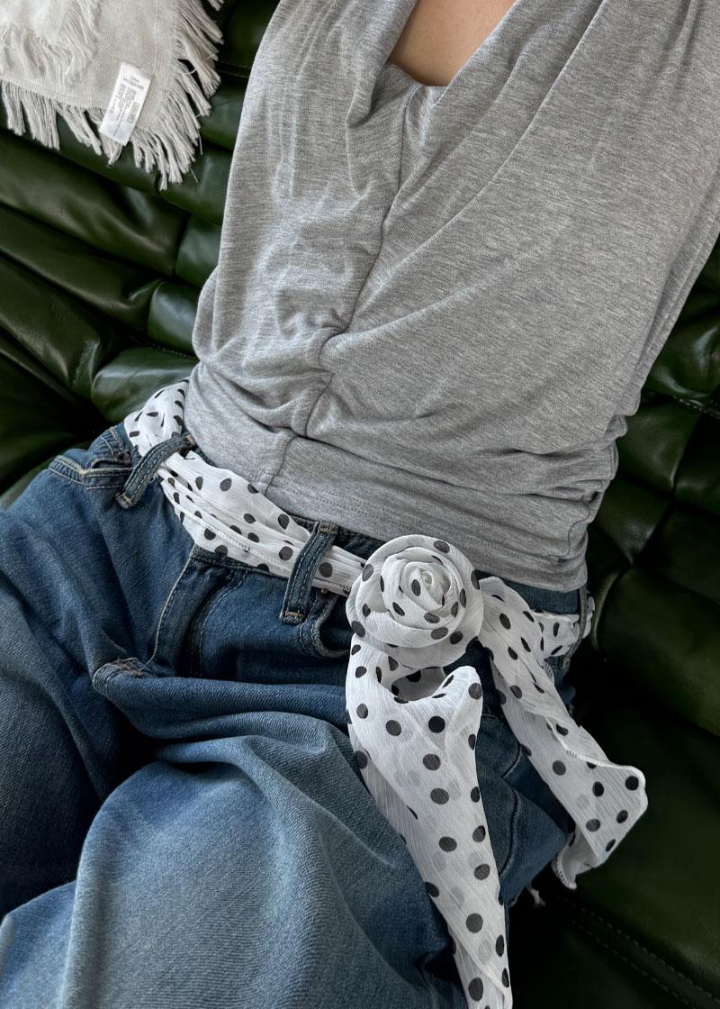 CORSAGE DOT SCARF (3color)
