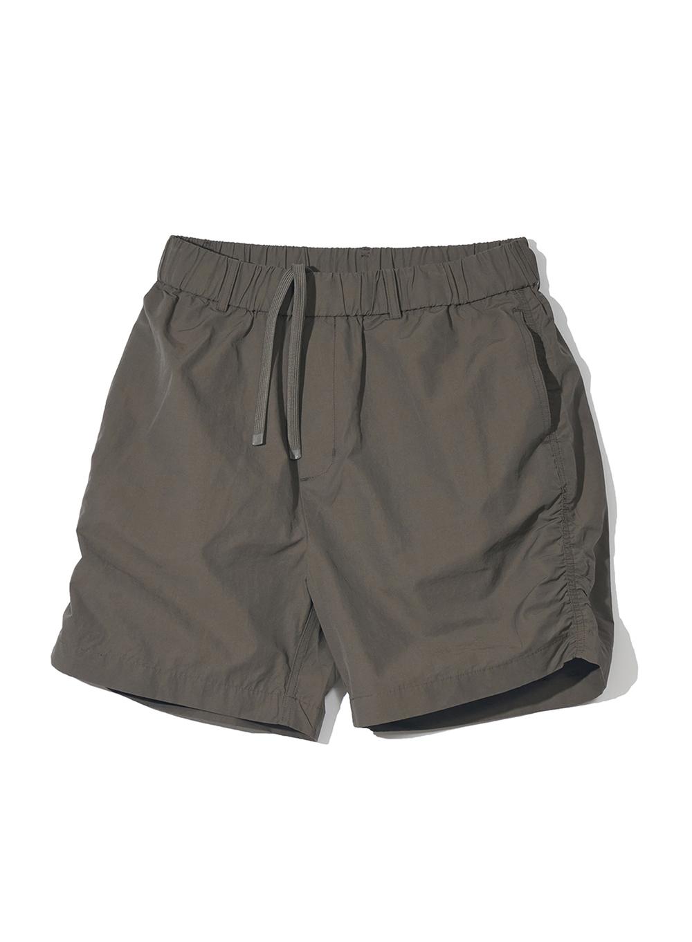 Side Puckering Shorts_Brown