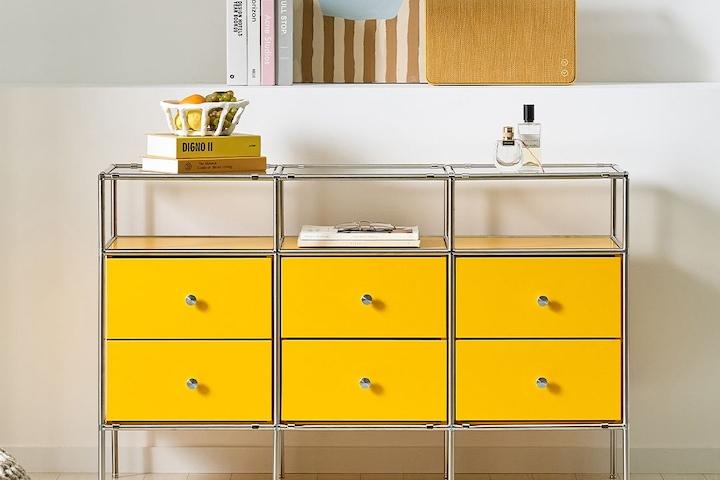 미드센츄리 1200 모듈가구 강화유리 다용도수납장 장식장