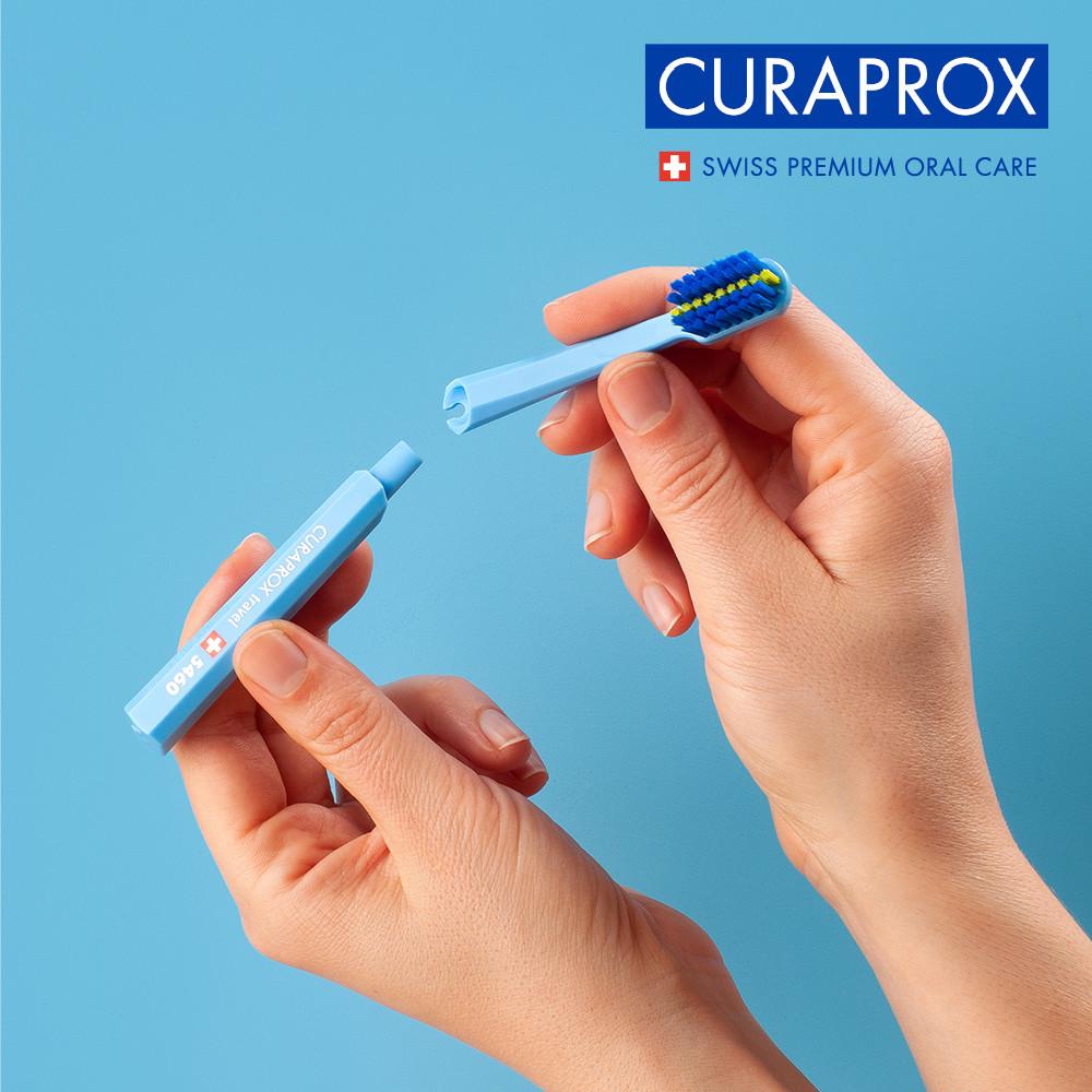 큐라덴 큐라프록스 Ortho 트래블세트 칫솔리필 교정용칫솔 부드러운 미세모 잇몸관리 휴대용칫솔 2p