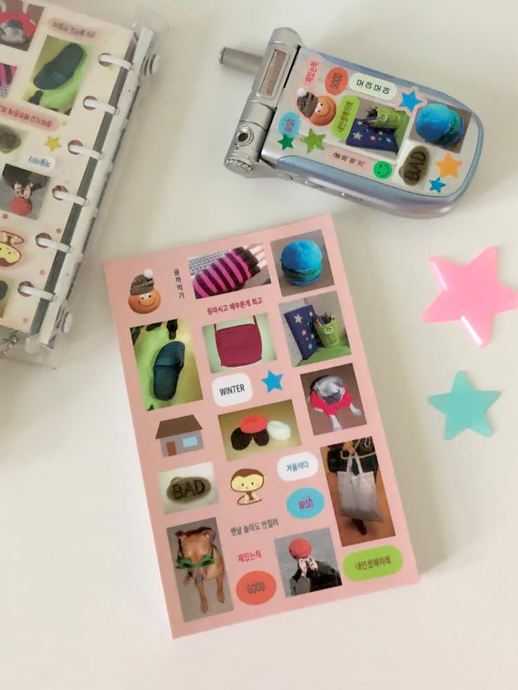 겨울 다꾸 다이어리 폰꾸 스티커
