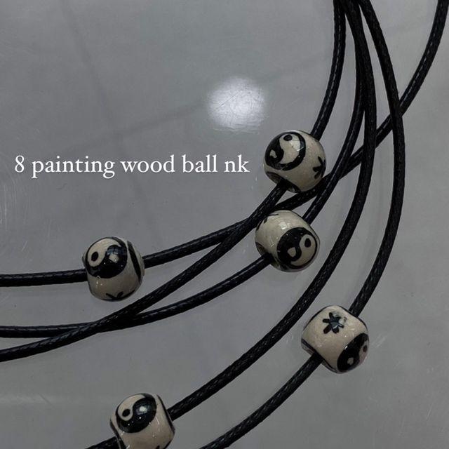 8 페인팅 우드볼 목걸이