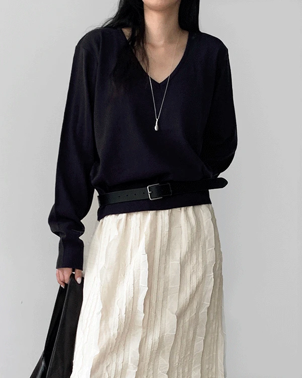 네브 브이넥 v넥 루즈핏 니트