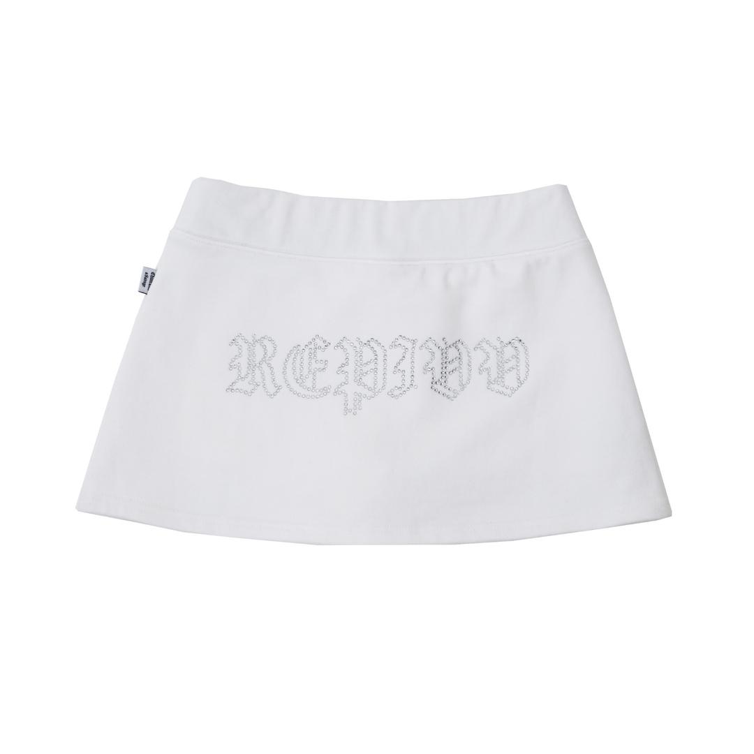 Hotfix Low-rise Skirt (White)