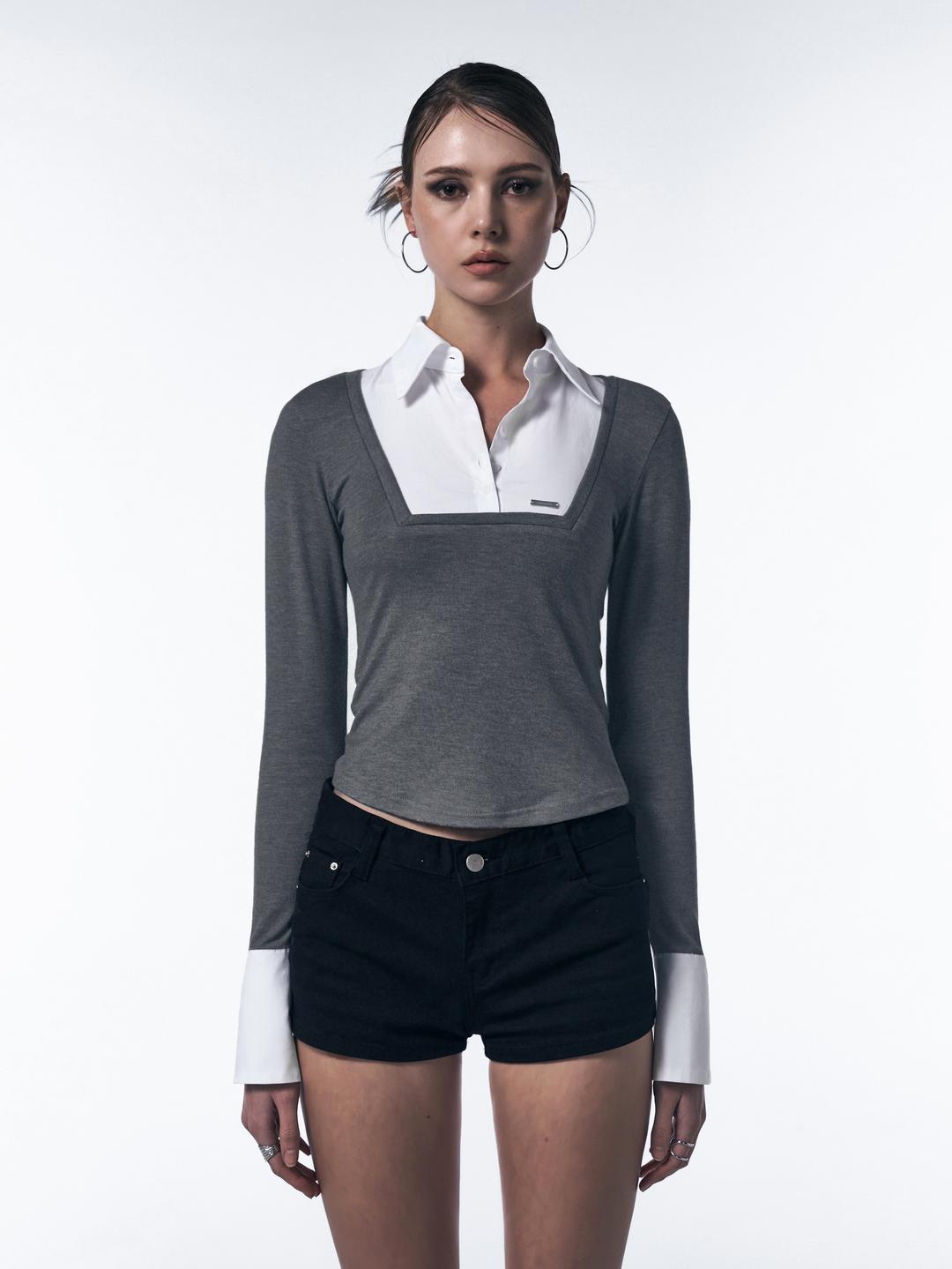 Layered shirt top / 레이어드 셔츠탑