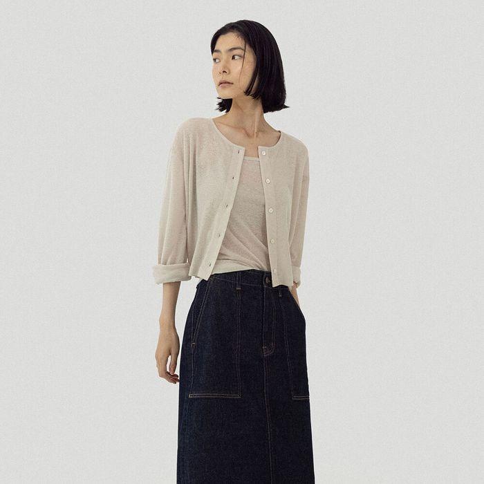 [13th] Linen cardigan set-up_beige