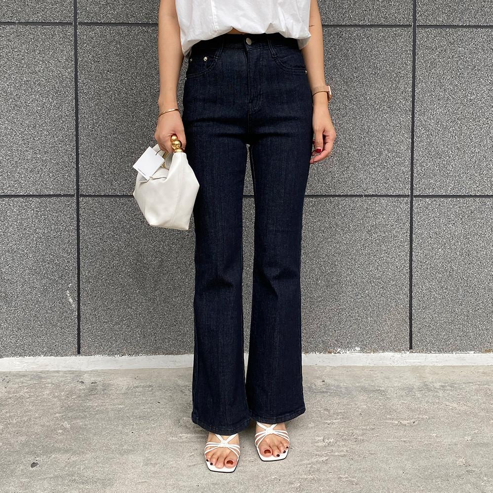 153cm 키작녀청바지 진청 롱 부츠컷 데님