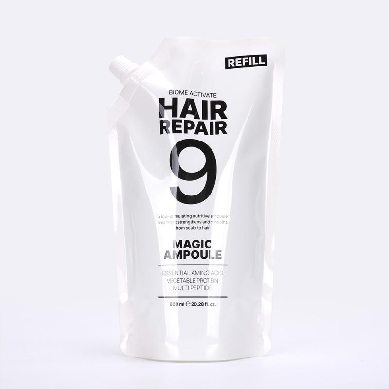 [바액] 헤어리페어9 매직앰플 리필 [600ml] 9초물미역 9초완성 워터트리트먼트 물미역머릿결 초극손상모 올인원 탈모완화 스팀팩