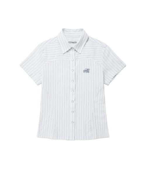 W STRIPED HALF SLEEVE SHIRT MINT(CV2FMFW362A)