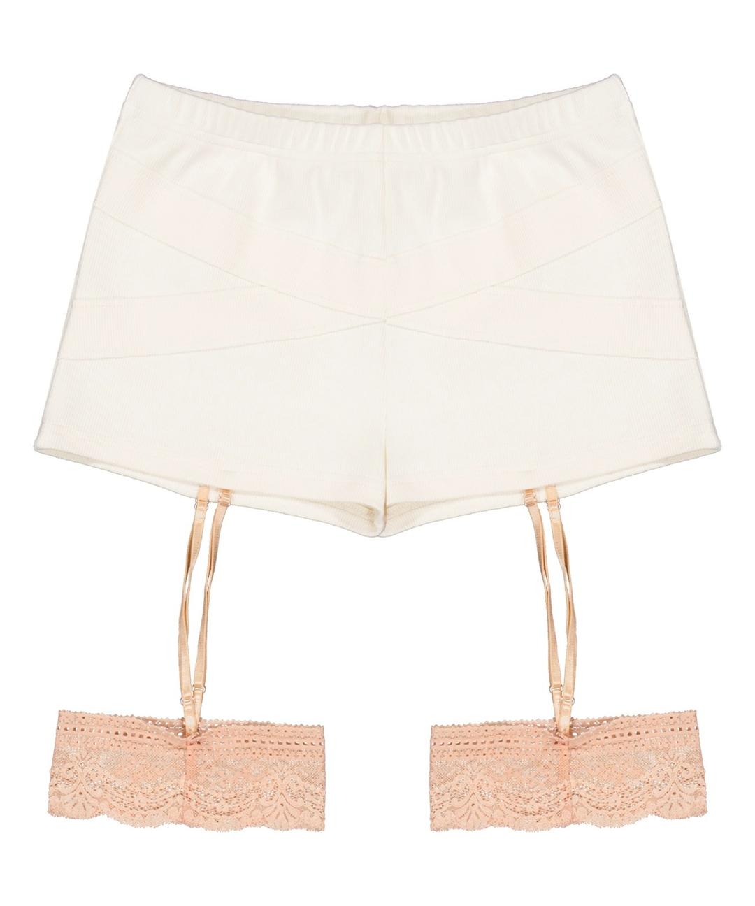 Bandage Garter Shorts Cream/Peach