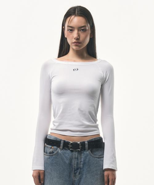 포더웨더(FOR THE WEATHER)  pk logo off shoulder T-shirt (White) - 사이즈 & 후기 | 무신사