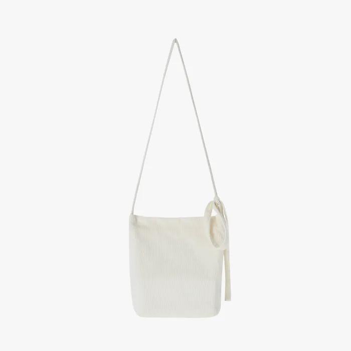 CORDUROY TIE BAG SMALL (IVORY) 코듀로이타이백 에코백