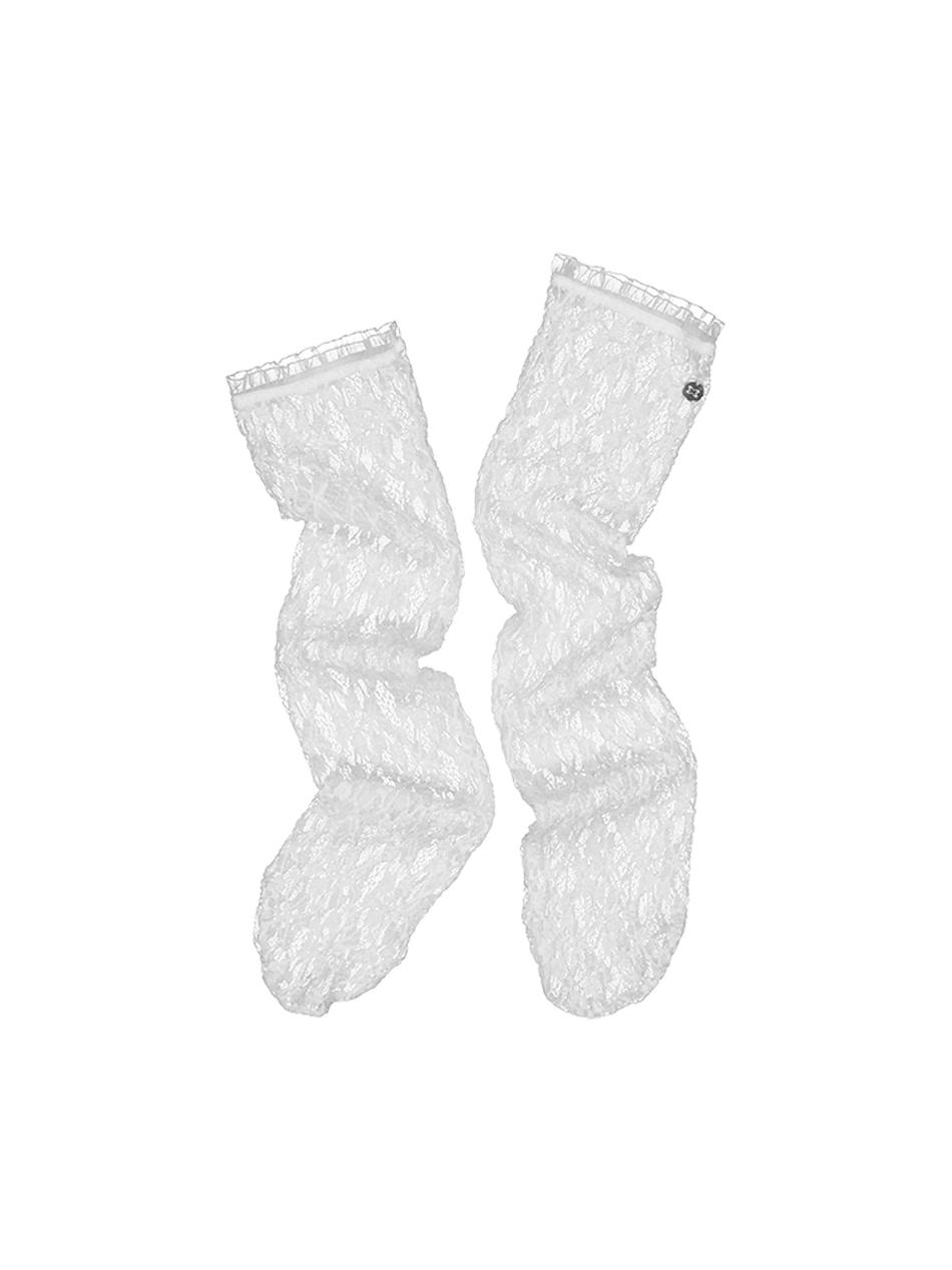 [2nd Reorder] LACE LONG SOCKS / WHITE