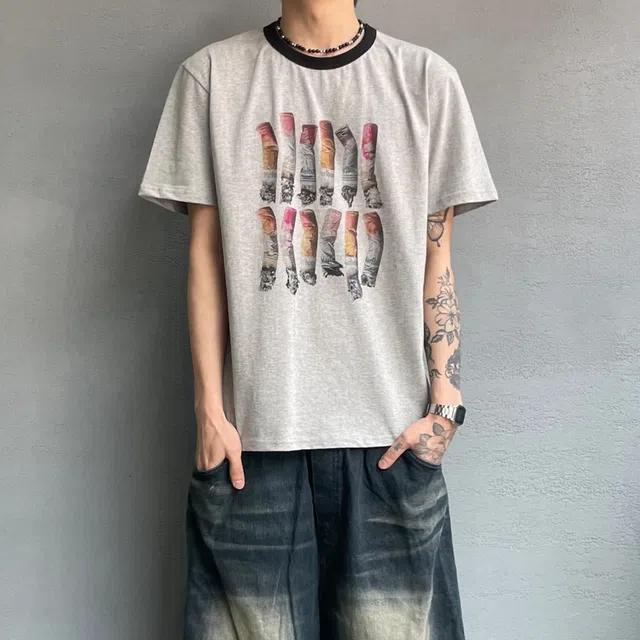 말보루 버트 링거 배색 반팔티 2color