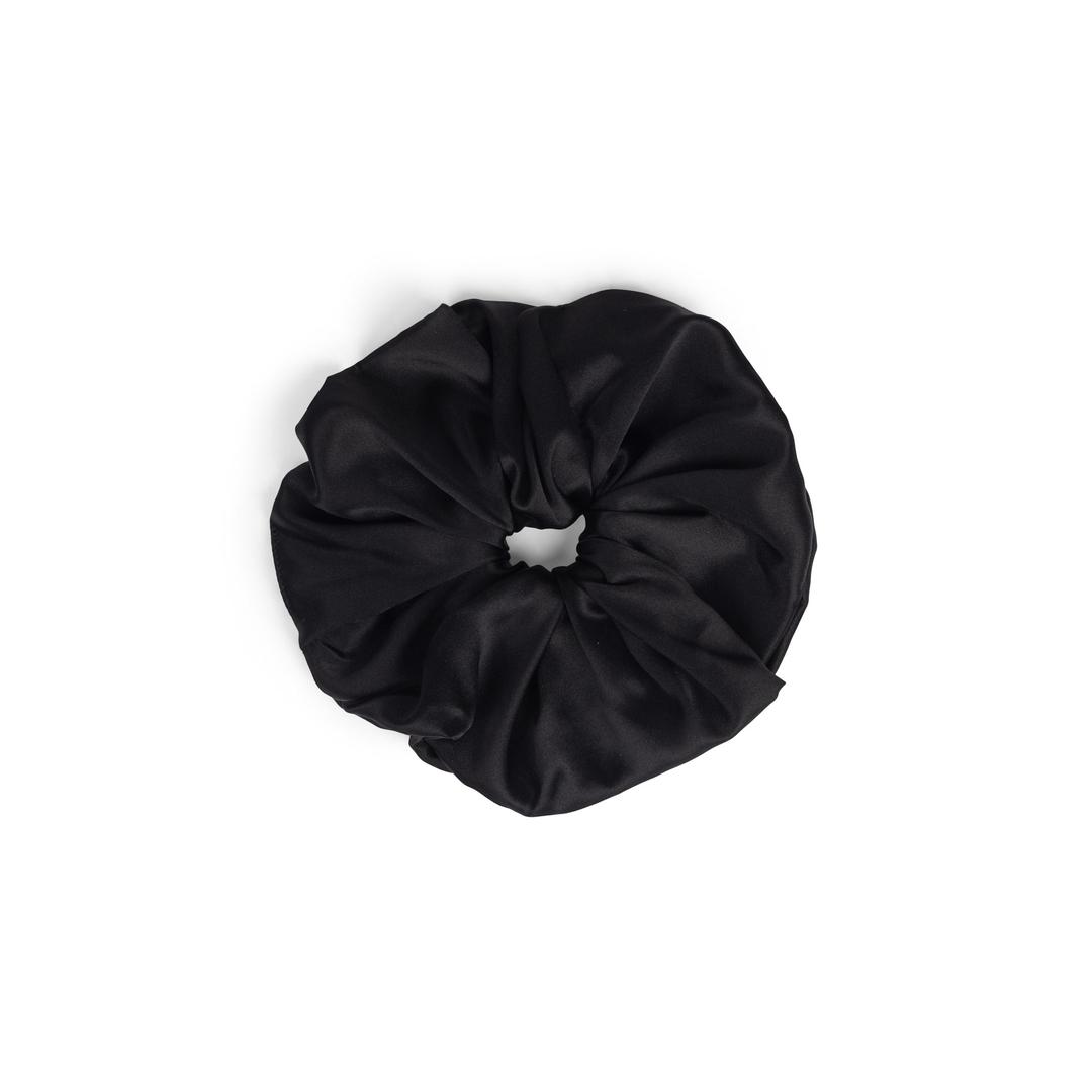 Satin Frill Scrunchie - Black