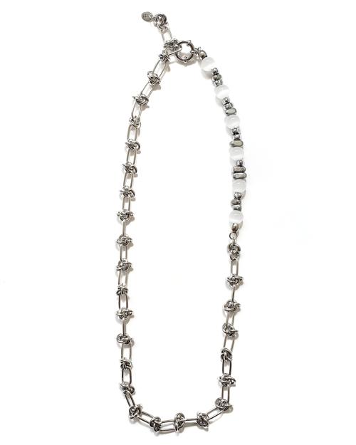 White stone layered necklace