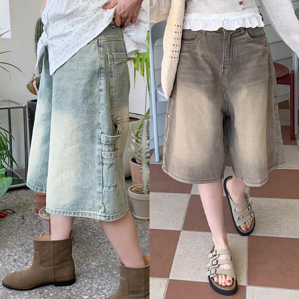 육육걸즈 빈티지카펜터데님버뮤다P