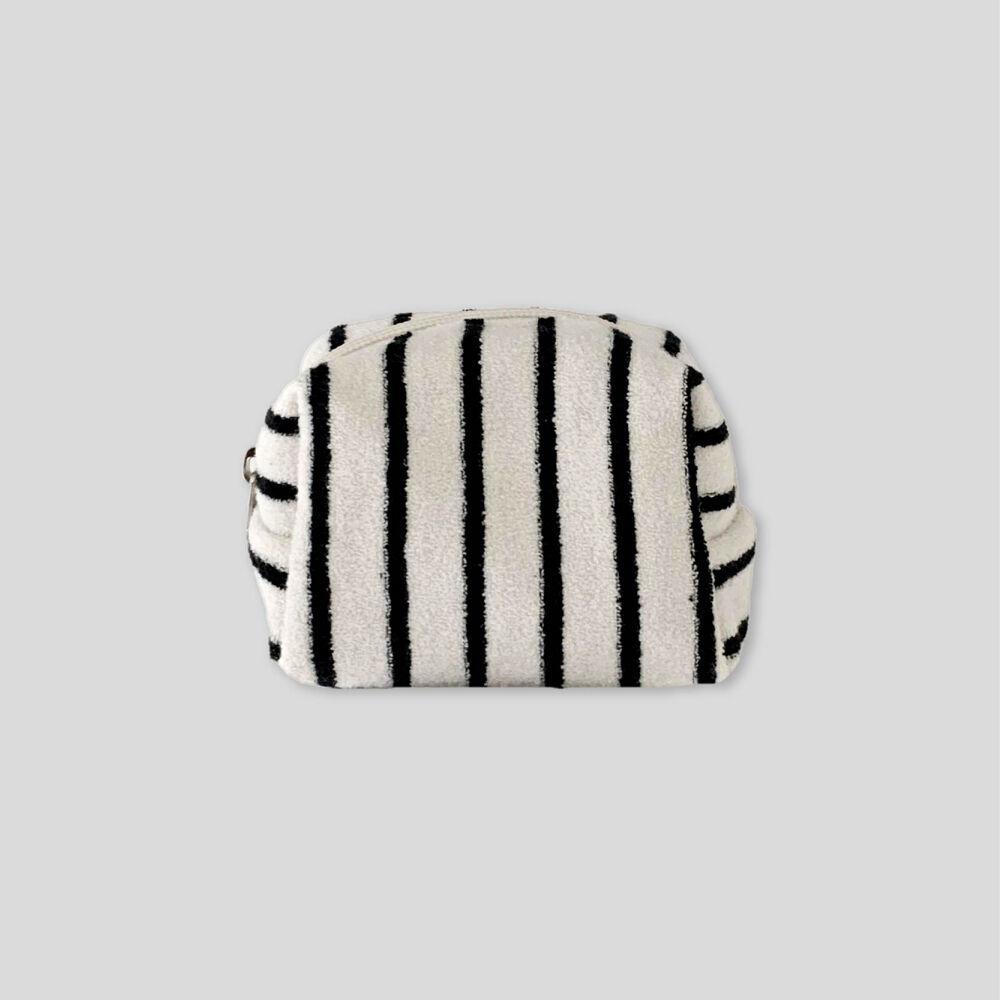 Stripe terry pouch - white-black (2sizes)